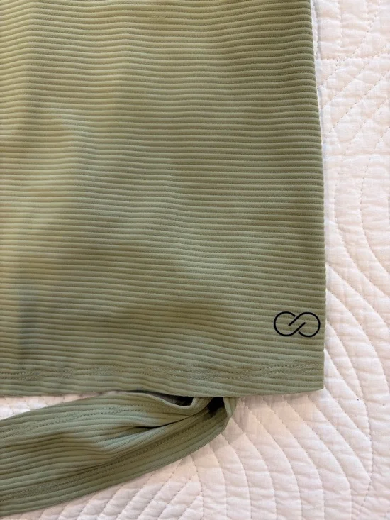 CALIA by Carrie Underwood Olive Green Tie-Waist Ribbed Tank - Picture 3 of 5